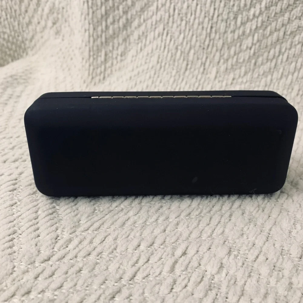 DKNY Eyewear Glasses Case Unisex Black Matte Hard Shell Debossed Logo Minimalist